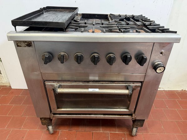 Cocina Industrial a Gas 4 Fuegos con Plancha y Horno - imagen 1
