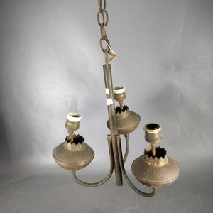 Lámpara de Techo de Cobre con Tres Luces y Cadena - imagen 5