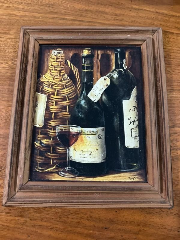 Lotes de cuadros con marcos de madera y temas de vino - imagen 2