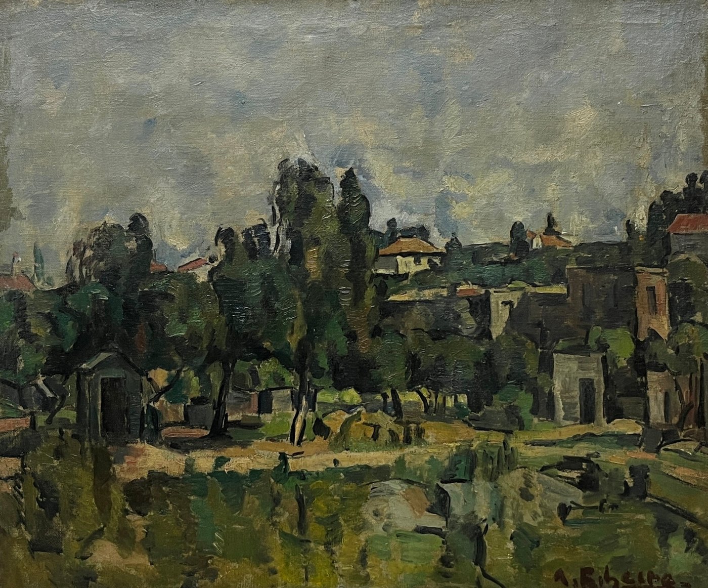 Pintura "Paisaje" de Alceu Ribeiro, Óleo sobre Tela