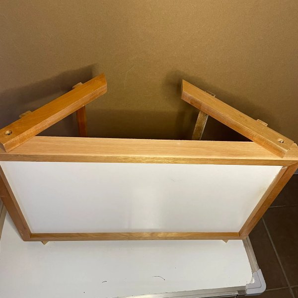 Mesa Desayunador de Madera y Melamina Blanca