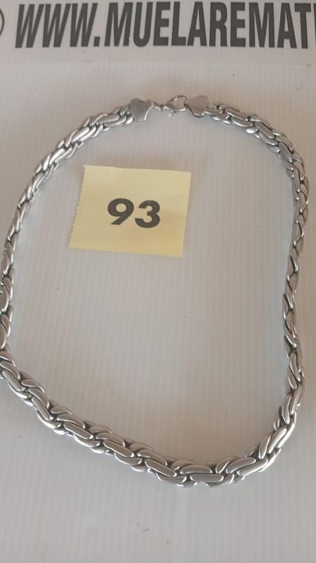 Cadena de plata maciza con número y etiqueta