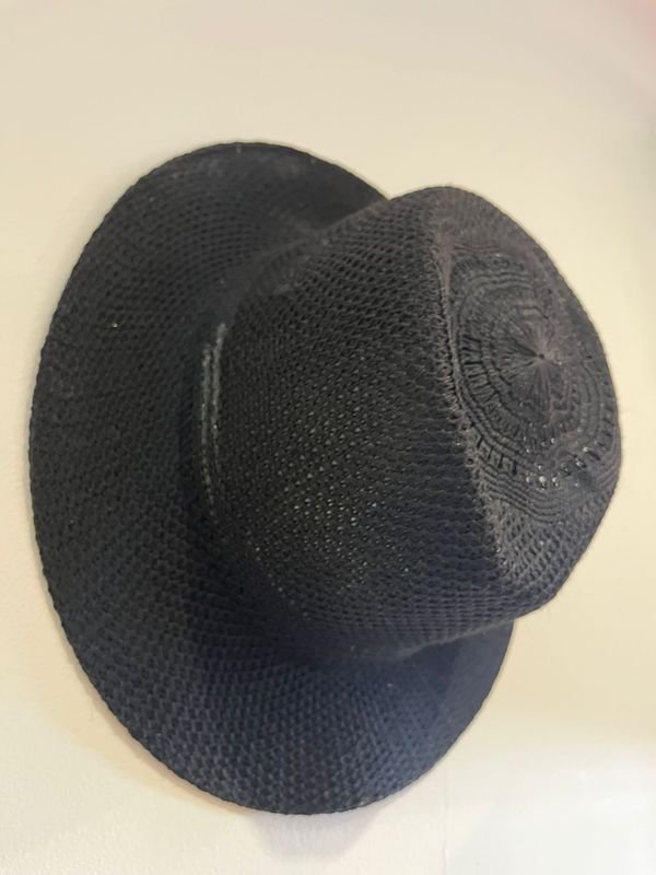 Sombrero tipo Panamá negro ancho nuevo