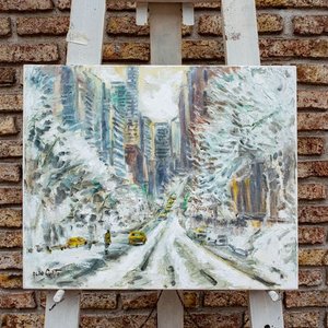 Lote siguiente: Pintura "Nieve en Nueva York" de Aldo Curto, Óleo 55x45 cm