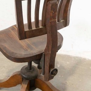 Silla Antigua de Oficina Giratoria en Roble - imagen 2