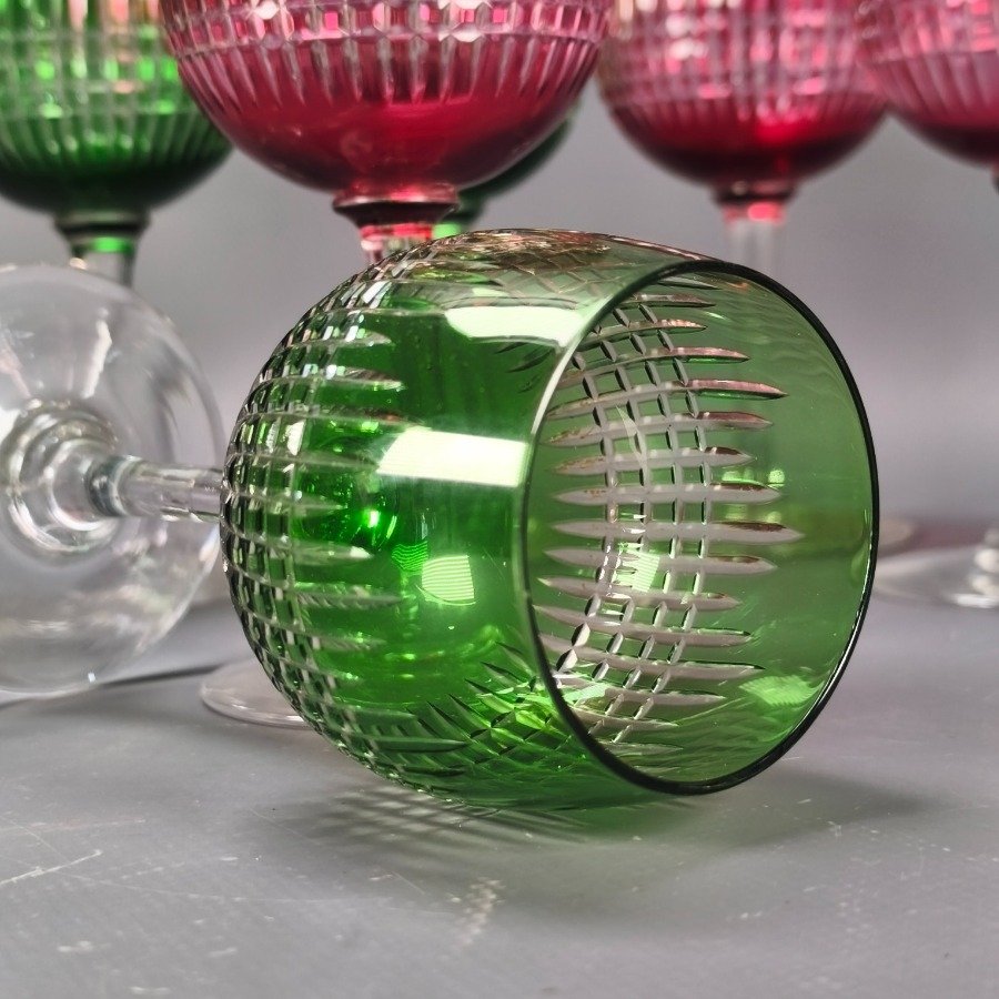 Copas de cristal talladas en dos colores - imagen 4