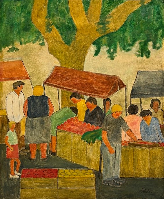 Lote anterior: Pintura de Celeste Nuñez 'Feria' - Óleo sobre cartón