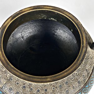 Incensario Bronce Cloisonné con Tapa de Animal Mitológico y Patas - imagen 7