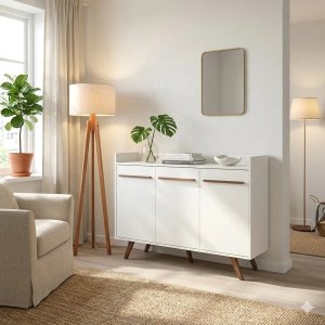 Lote anterior: Aparador Buffet Blanco 3 Puertas con Patas de Madera