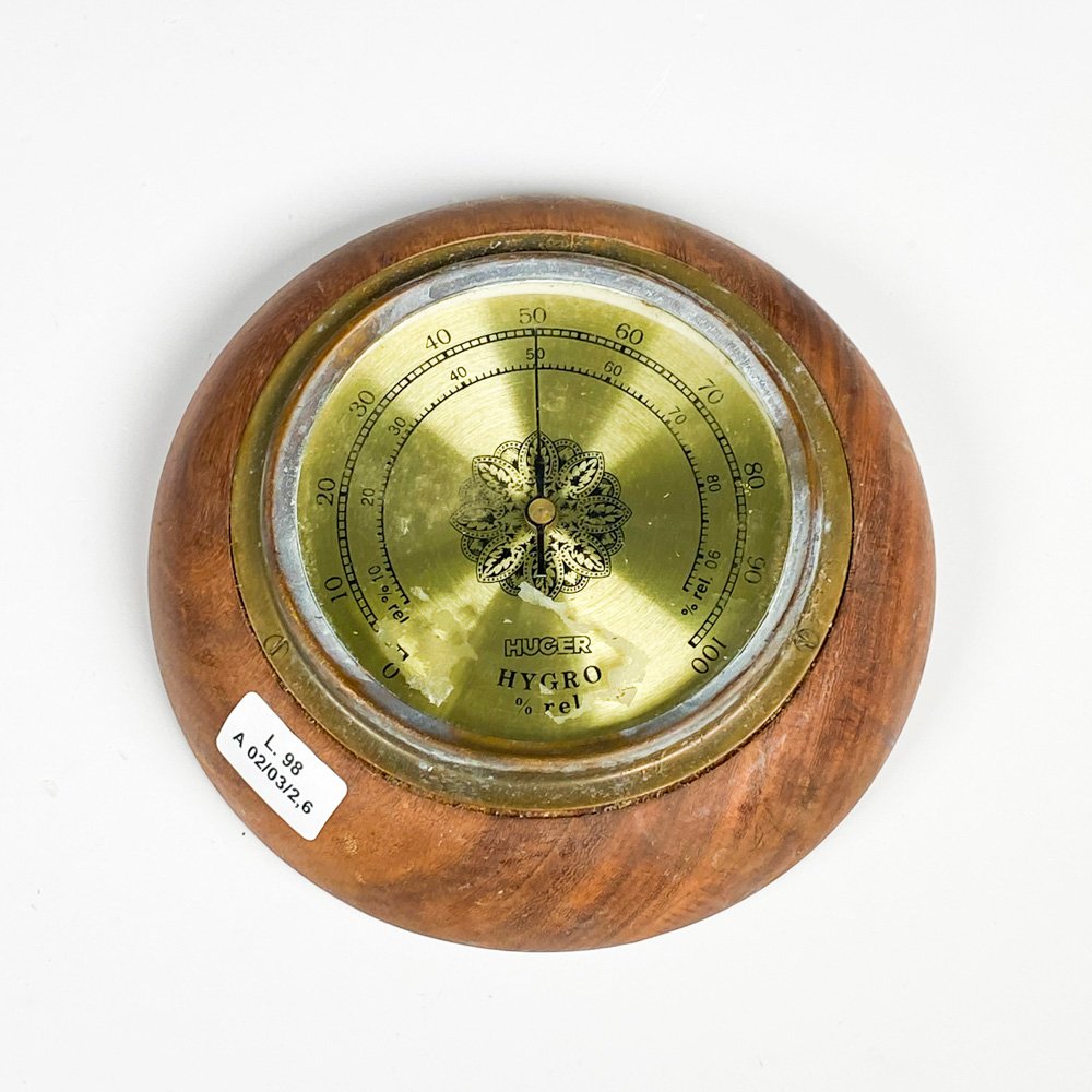 Lote siguiente: Higrometro base de madera con dial de oro
