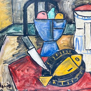 Cuadro al óleo sobre tela firmado por Ribeiro, 63x48 cm - imagen 2