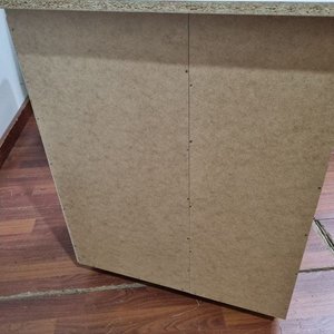L 500 - Mueble organizador bajo en melamina blanca con puerta y estantes (62 x 45 x 76 cm) - imagen 4