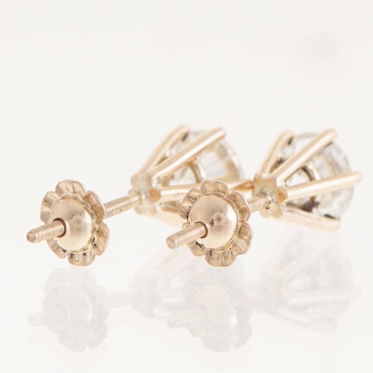 Pare de tornillos de oro 18k con brillantes - imagen 2