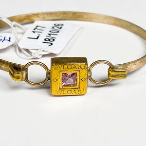 Pulsera Bvlgari de Plata con Piedra Rosa - imagen 3