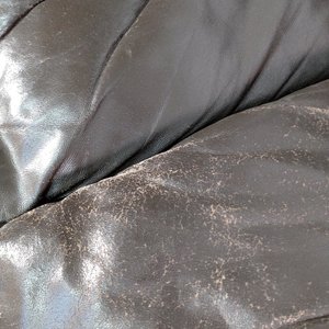 Sillón de 3 cuerpos de cuero marrón oscuro - imagen 5
