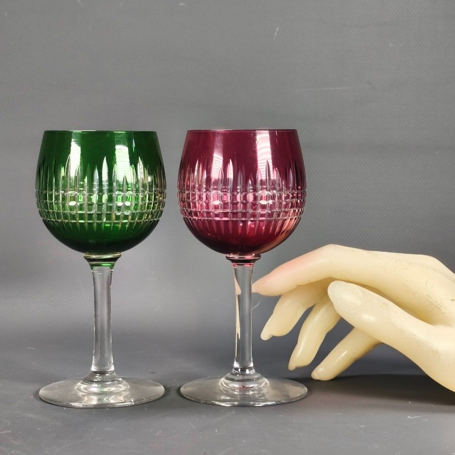 Copas de cristal talladas en dos colores - imagen 8