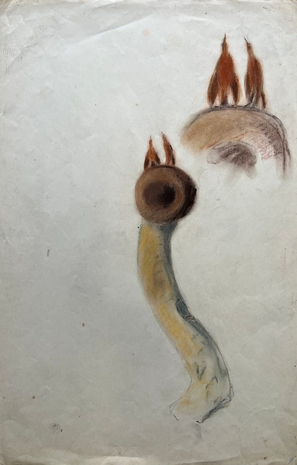 Obra de José Cuneo: "Los Compañeros" - Pastel sobre Papel