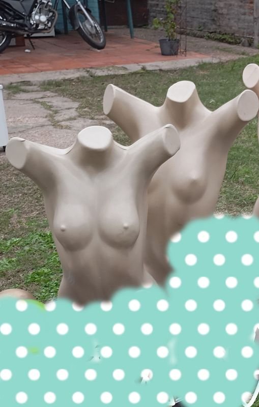 Maniquí medio cuerpo de plástico blanco