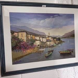 Pintura de Costa Amalfitana Firmada por L. Amathini - imagen 4