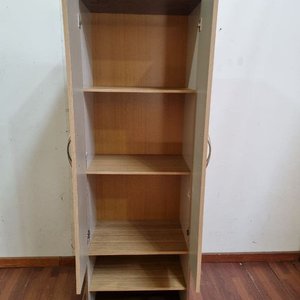 Mueble de Guardado con Puertas y Estantes, Madera Clara y Oscura - imagen 2