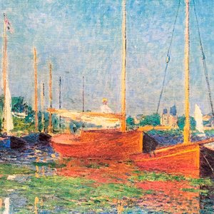 Reproducción de "Barcas de Pescadores" de Van Gogh con Marco Dorado - imagen 2