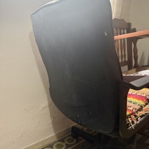 Silla de Oficina Giratoria Negra con Cojín Artesanal Multicolor - imagen 4