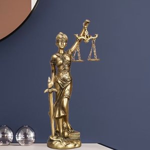 Escultura Diosa de la Justicia (Themis) en Resina Bronce Dorado - imagen 1