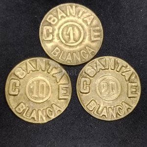 Tres Fichas "Santa Blanca" de 1, 10 y 20 - imagen 2