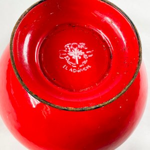 Sopera Esmaltada Roja Antigua con Tapa y Asas - imagen 6