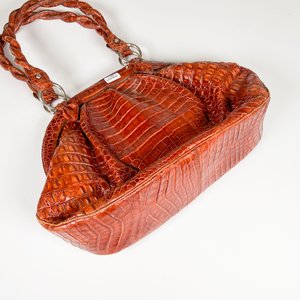 Cartera de Dama Cuero Cocodrilo Marrón - imagen 4