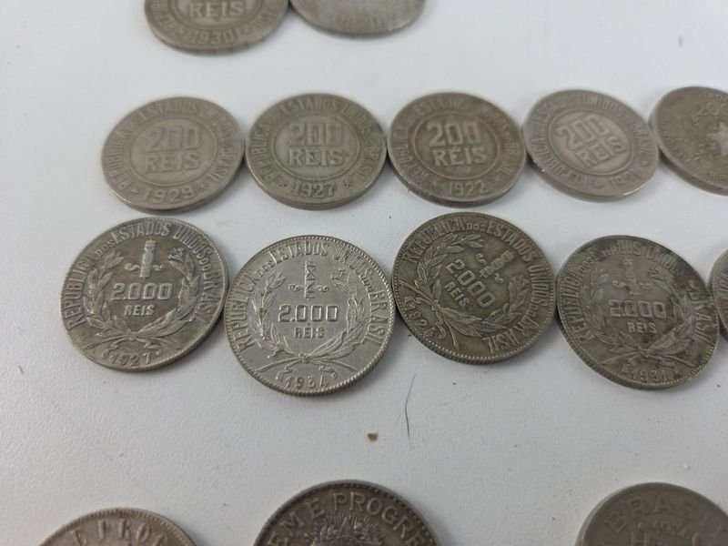 Colección de monedas brasileñas y lira siria en plata - imagen 10