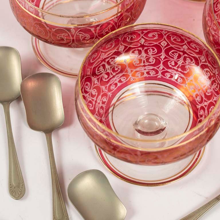 Conjunto de copas y cucharitas para helado - imagen 2