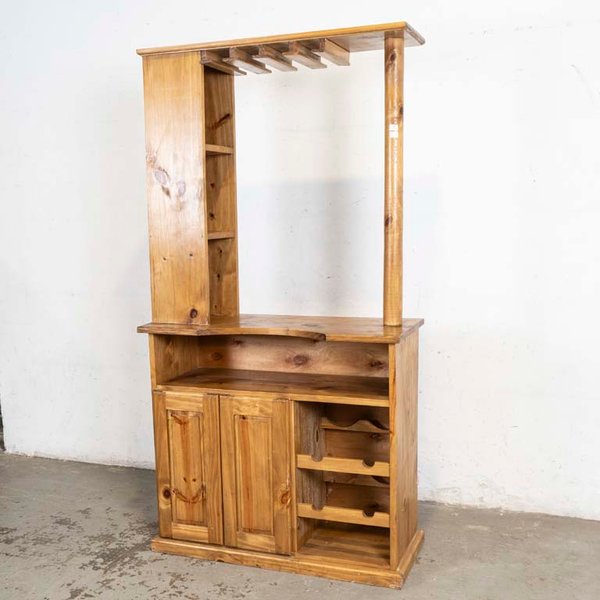 Mueble Bar de Pino con Alzada, Botellero y Copero - imagen 1
