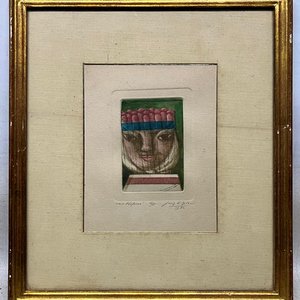 Grabado "Miss Fósforo" de Luis A. Solari, A/P, Firmado y Fechado '80 - imagen 2