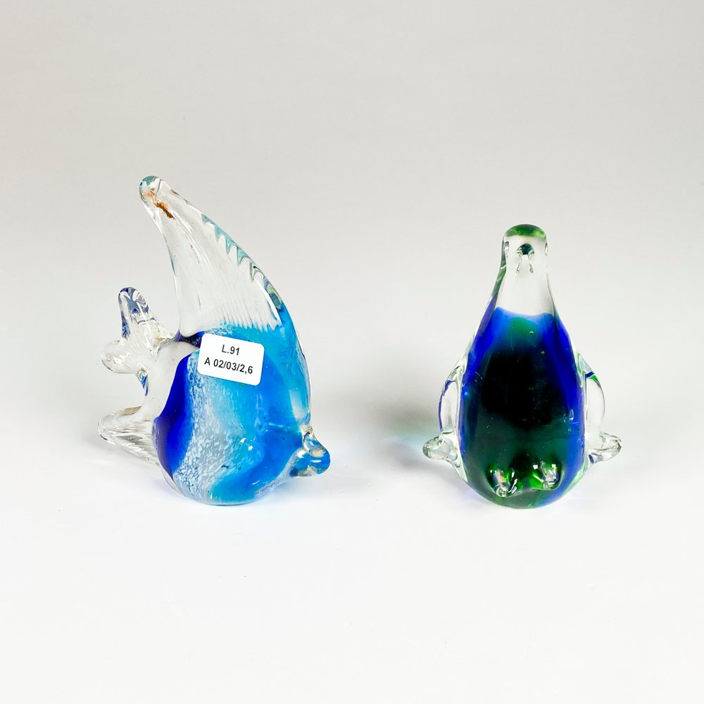 Lote anterior: Dos figuras de cristal murano, ave y pescado