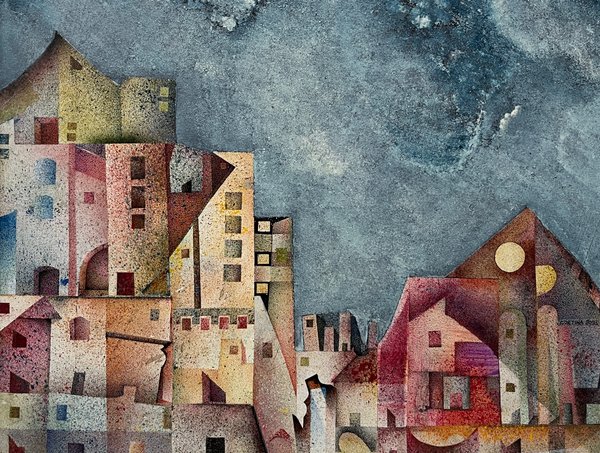 Obra de Andrés Cortina: Técnica Mixta "Sin Título" (40x50 cm, 2015)