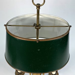 Lámpara de Bronce Estilo Inglés con Pantalla Verde Ovalada - imagen 2