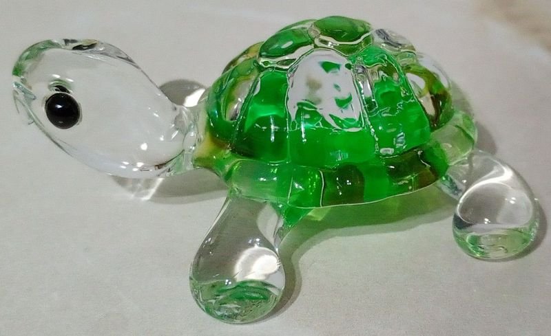 Figura Tortuga de Cristal Soplado a Mano - Decoración Coleccionable