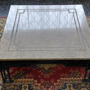 Mesa de Centro Hierro y Granito Estilo Jean Michelle Wilmotte - imagen 2
