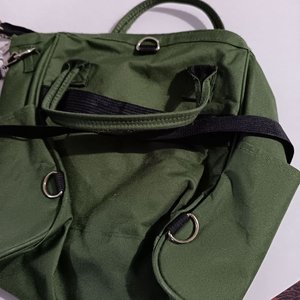 Set de Viaje: Mochila con Ruedas y Bolso Chico a Juego X.SH.D. Verde Lona - imagen 10