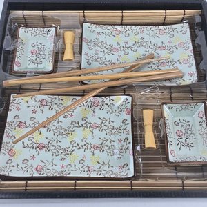 Juego de Sushi Cerámica Estilo Oriental con Palillos y Esterillas - imagen 4