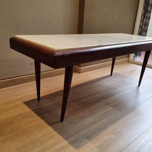 Mesa Ratona Vintage Madera y Mármol Años 60/70 - imagen 3