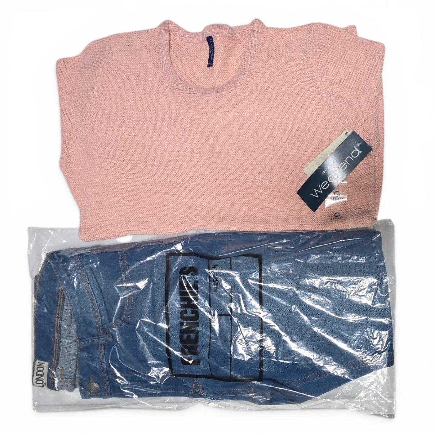 Conjunto Jean Huda London y Sweater Rosa Weekend para Nena Talle 10-14 Años