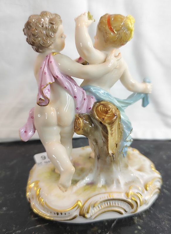 Figuras de Angelitos Meissen en Excelente Estado - imagen 3