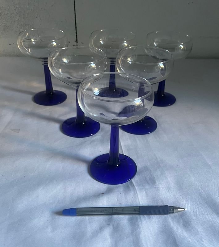 Juegos de copas de vidrio azul - imagen 5
