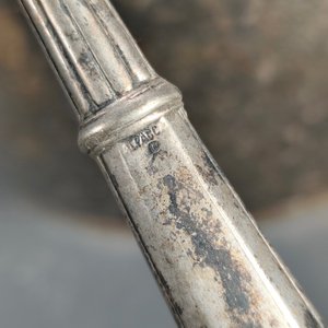 Ponchera Antigua Metal Plateado con Vidrio y Cucharón - imagen 8
