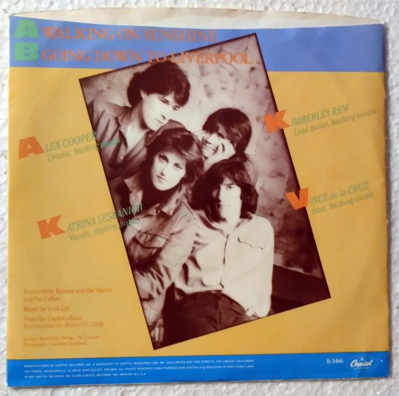 Vinilo de Katrina and the Waves: 'Walking On Sunshine' (1985) - imagen 2