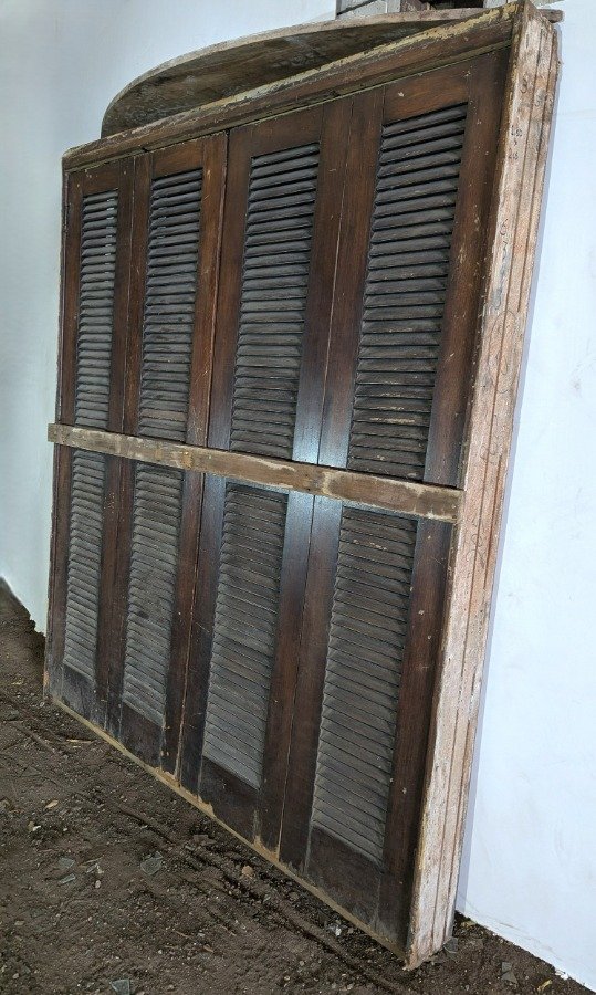 Puerta de madera con ventana y marco en cerejeira - imagen 5