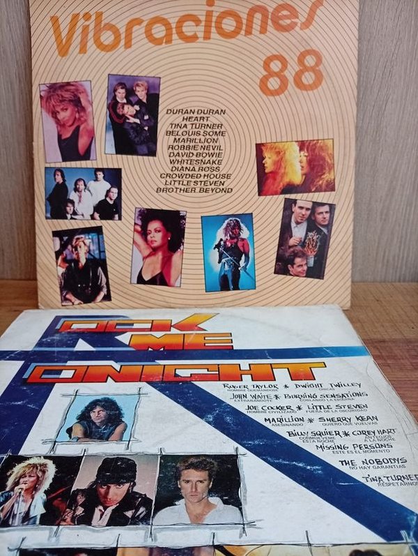 Lote de 2 Vinilos LP: Vibraciones 88 y Rock & Night con Artistas Variados