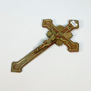 Lote siguiente: Crucifijo de Bronce Pintado en Rojo